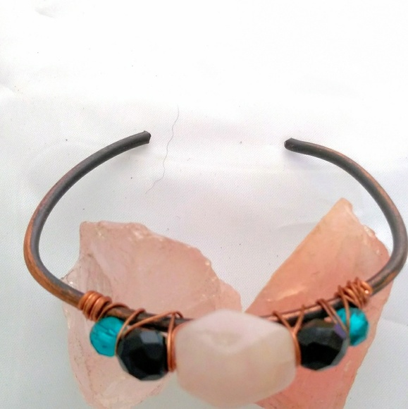 Skyra Designs Jewelry - Skyra Rose Quartz/Crystal Copper Wire Bracelet